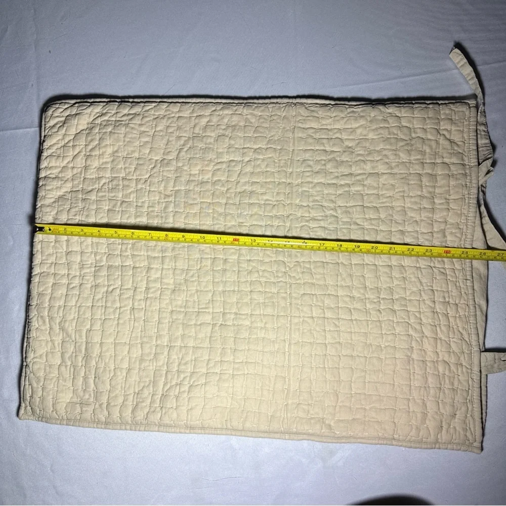 2 Pottery Barn Pick Stitch Standard Pillow Shams Linen CTN Quilted CottageCore
